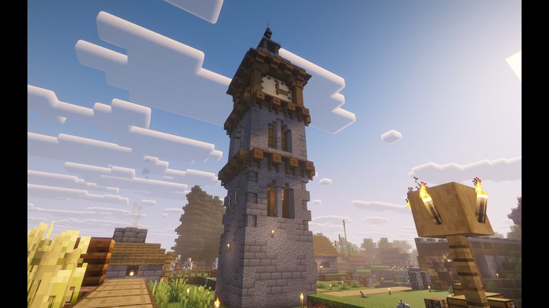 Close-up of the clocktower structure