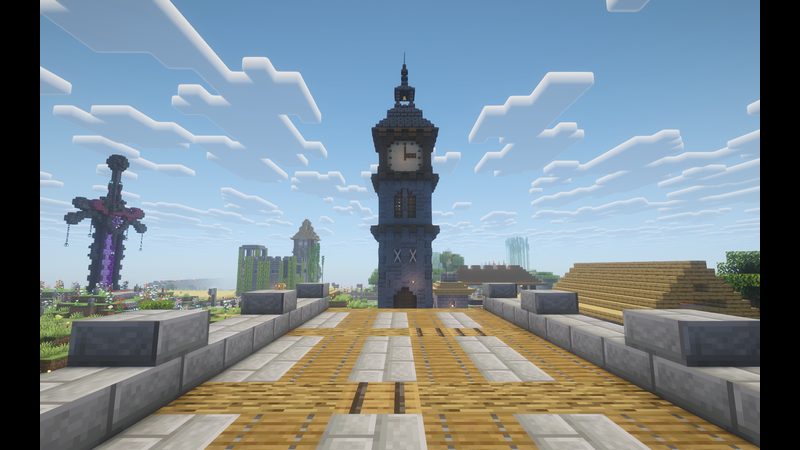 Symmetric bridge view leading to the clocktower