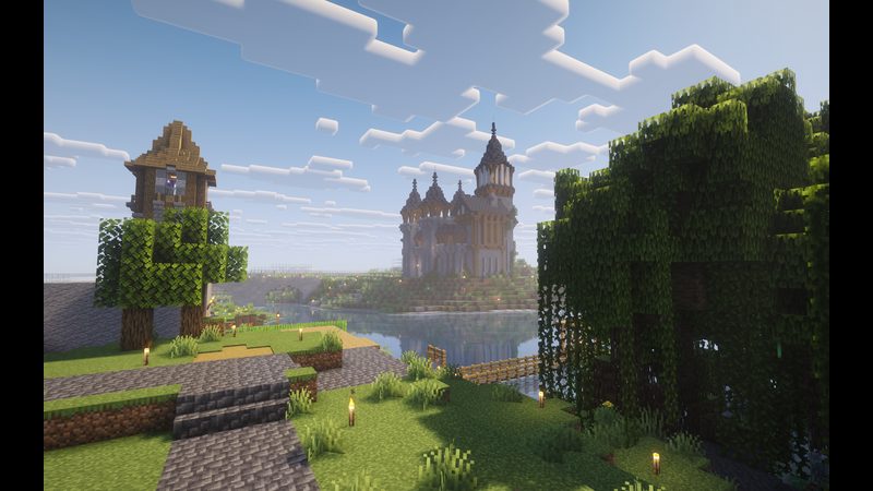 Viewpoint to a grand cathedral across the water